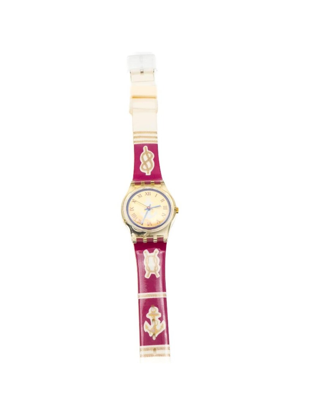 Rare Vintage 1992 Swatch Lady Red Knot LK130 Nautical Marine Watch NIB